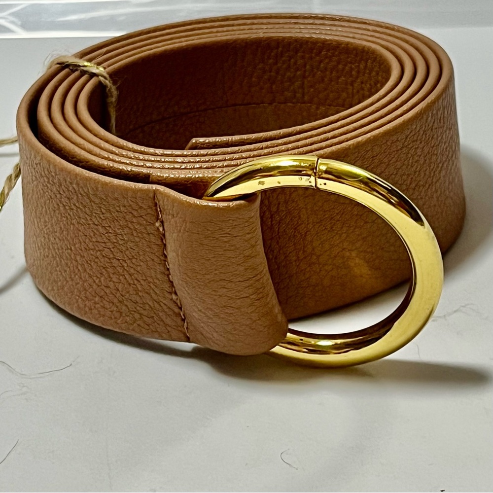 B-Low the Belt Tan Belt with Gold Buckle